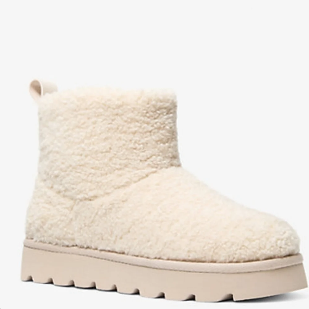 Michael Kors Winnie Faux Shearling Boot In Natural Size 7